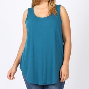 Plus Size Tunic Tank - Teal